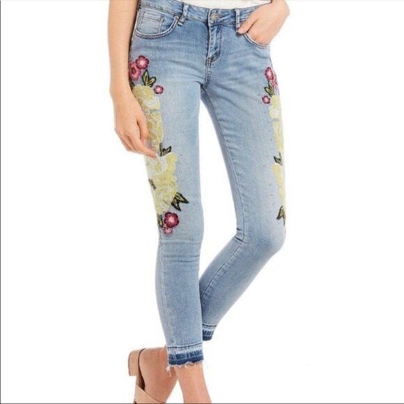 William Rash Womens Sz 27 Embroidered Ankle Skinny Jean - Picture 2 of 11